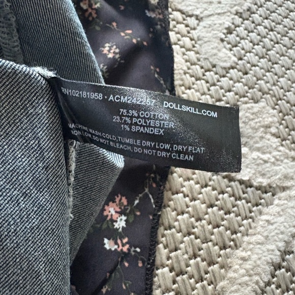 DollsKill | Current Mood Pleated Floral Denim Side Lace Up Y2K Grunge Mini Skirt - Picture 4 of 8